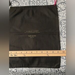 Kate Spade Black Dust Bag with Gold Accents 11x13